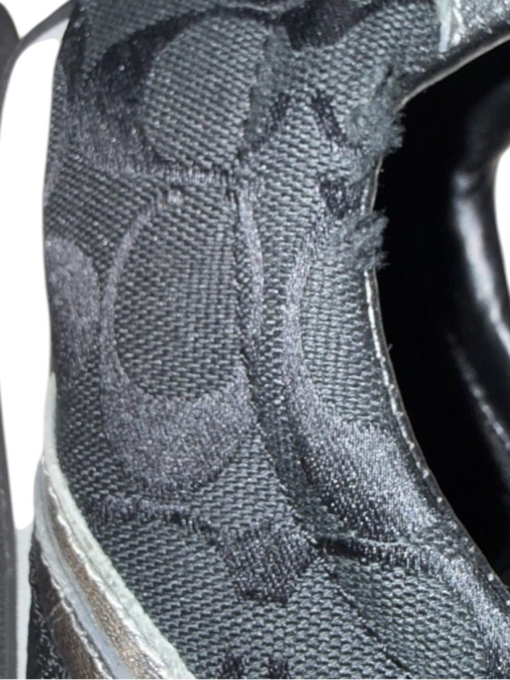 Y2K Coach Jayme Signature Canvas Sneakers Black Silver Racing Style Sz 8 Box - Picture 15 of 15